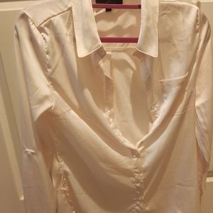 Satin button down shirt blouse size S